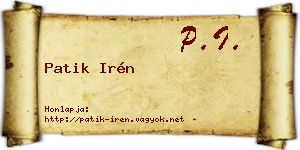 Patik Irén névjegykártya